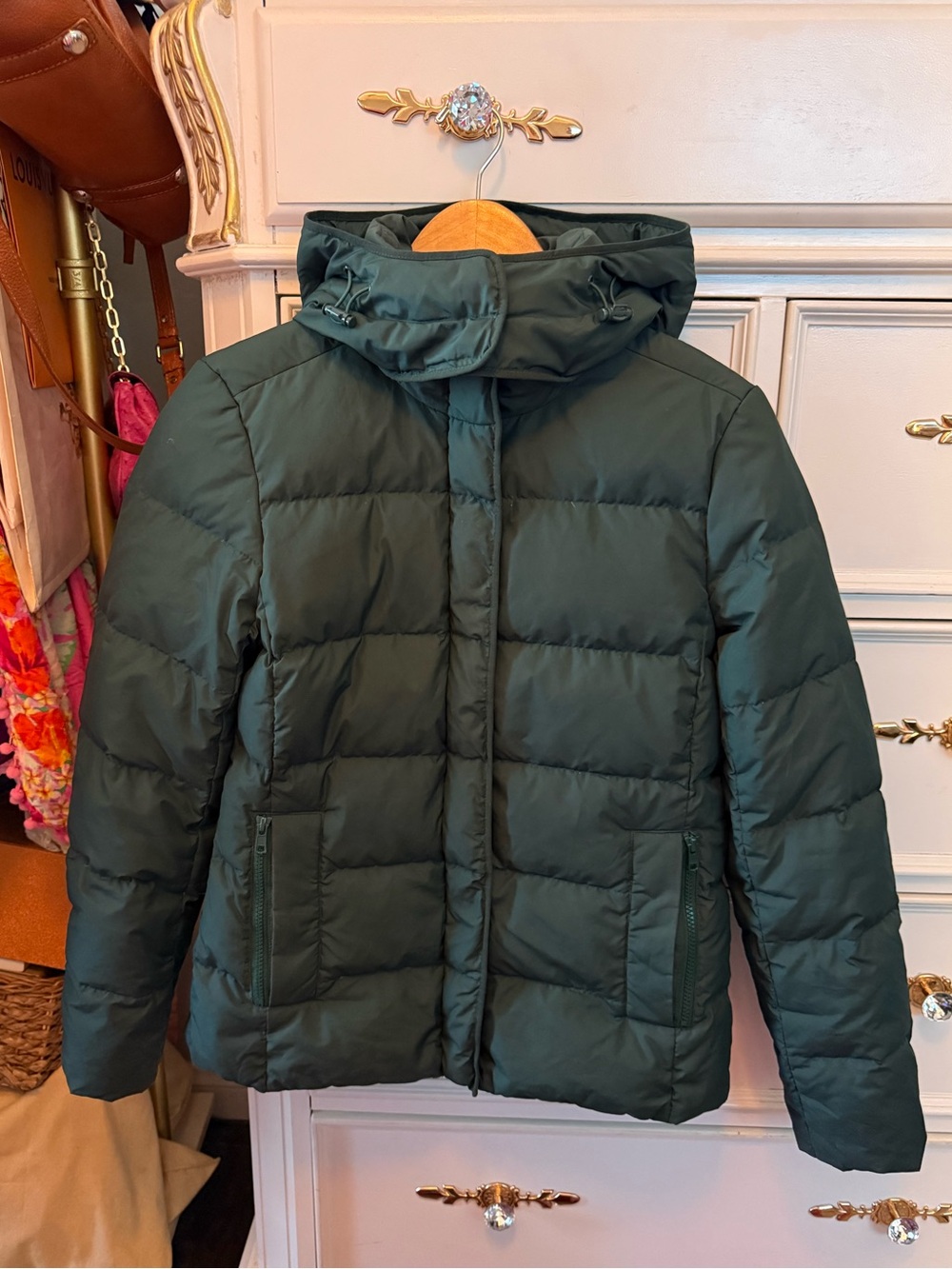 Vintage 2011/12 J.Crew Puffer Jacket in Deep Evergreen, Circa Jenna Lyons Era